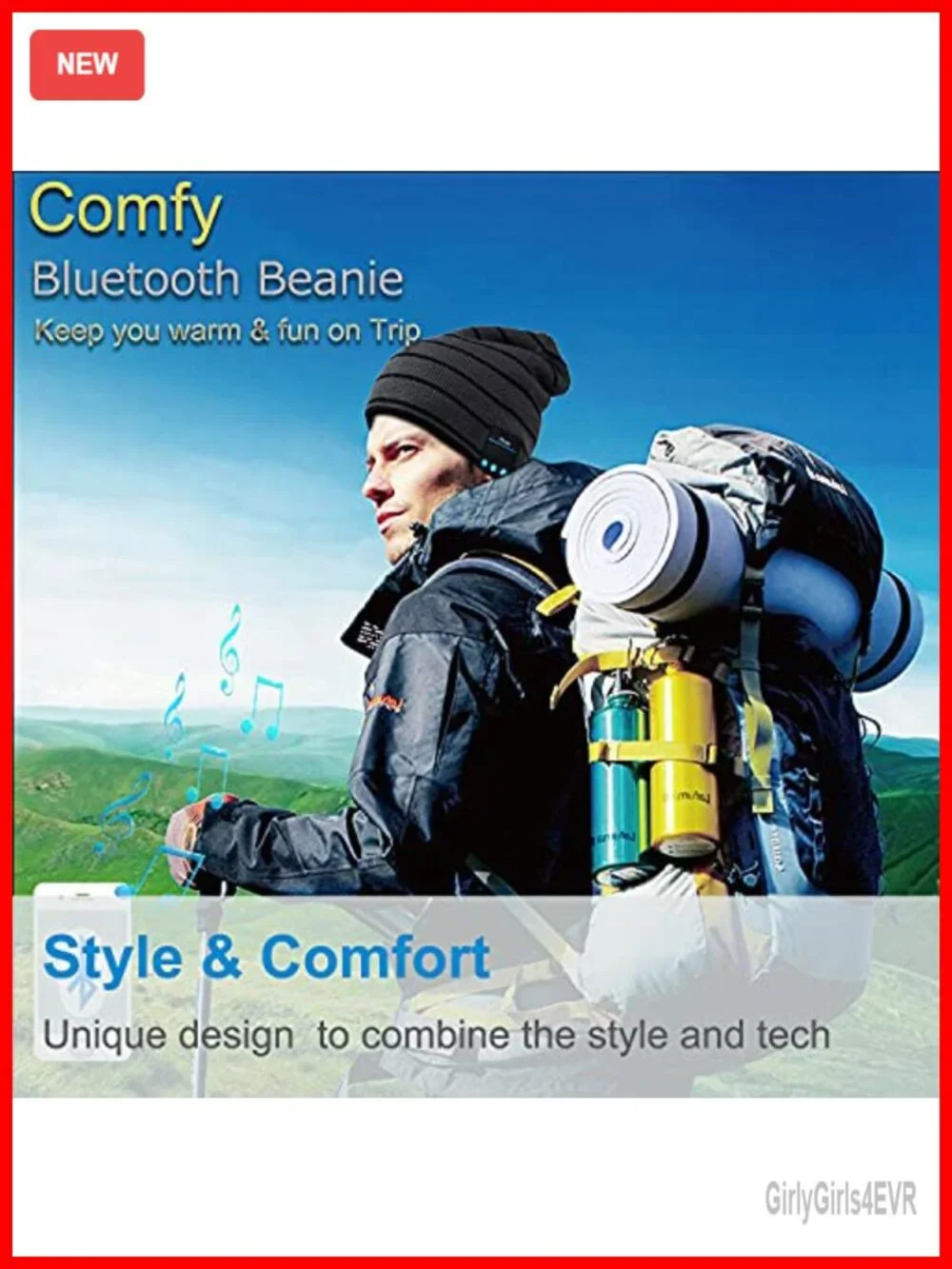 Bluetooth Beanie Hat with Stereo Speakers - Wireless Headphone for Sports